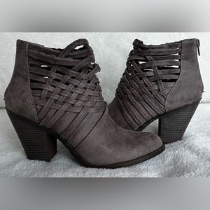 Fergalicious by Fergie Ankle Booties, Women's Size 9 Brown Taupe Boho